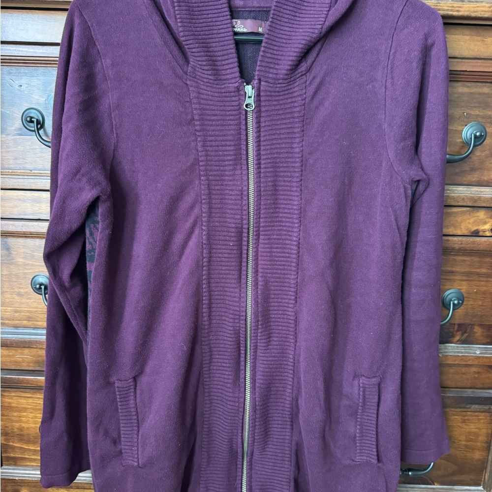 Vintage Prana Women's Deep Purple Hooded Tunic/Cardigan